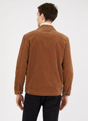 Men's Corduroy Harrington Jacket in Dark Camel