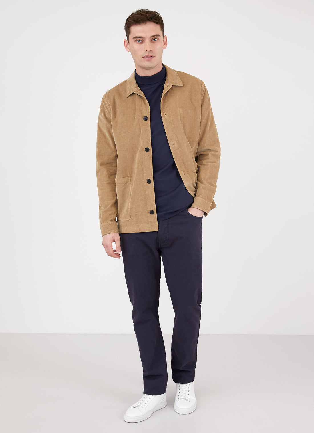 Men's Corduroy Twin Pocket Jacket in Stone