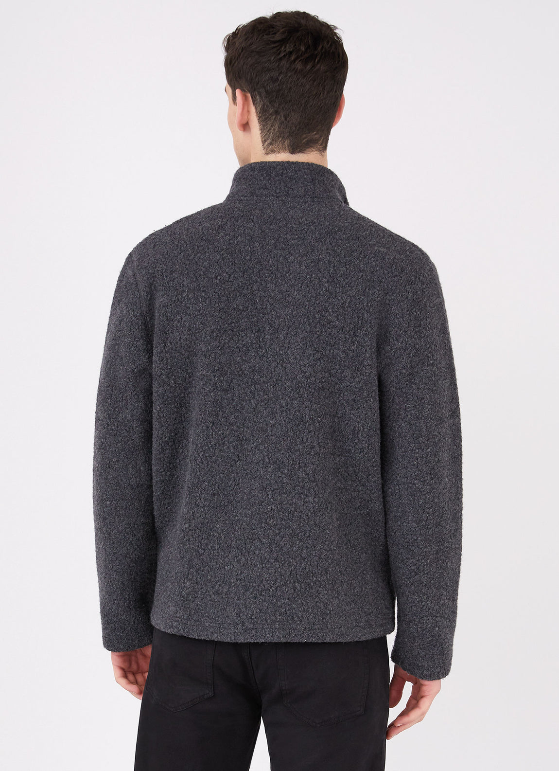 Men's Wool Fleece Jacket in Charcoal Melange