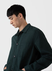 Men's Cotton Linen Twin Pocket Jacket in Seaweed