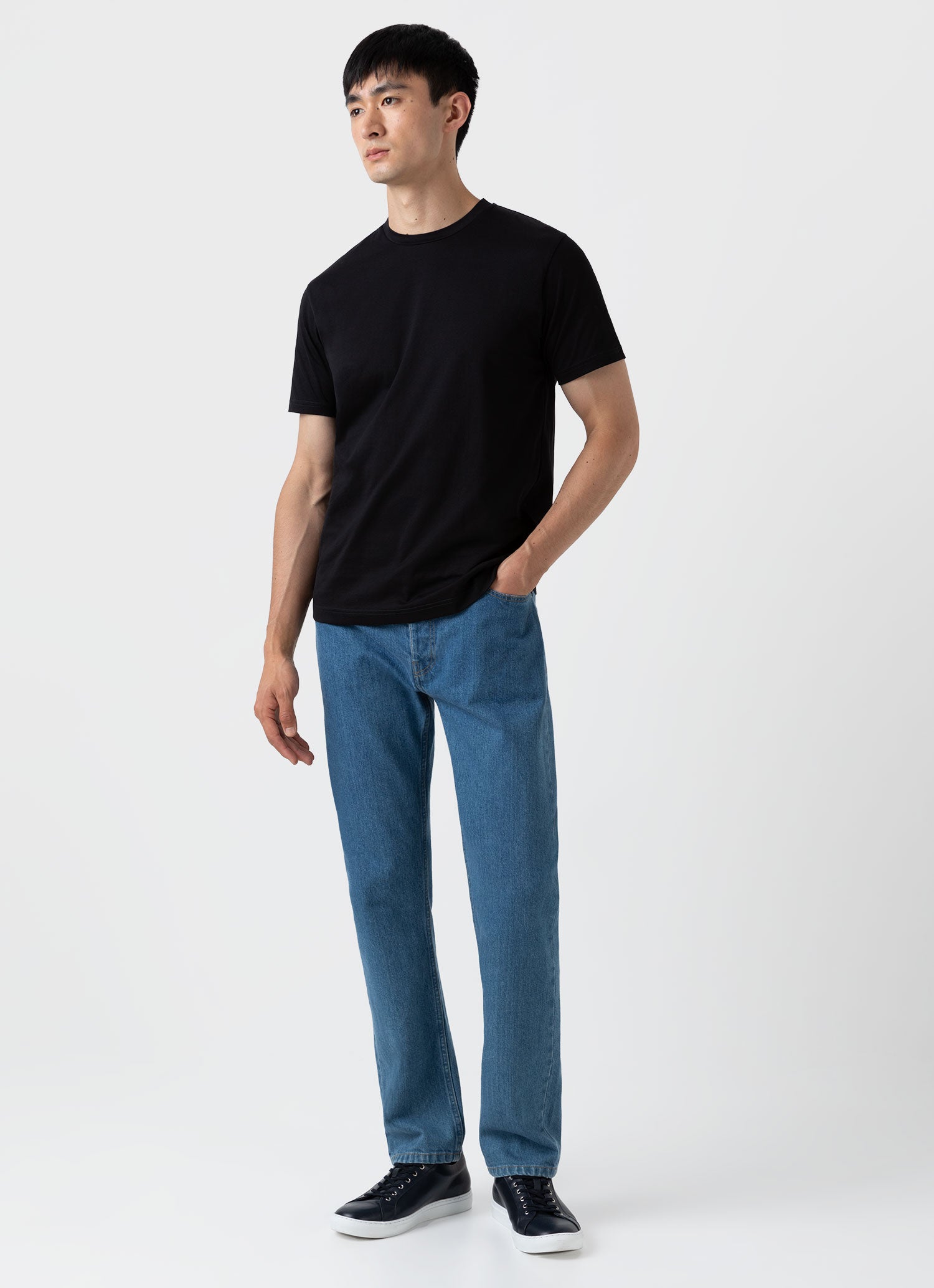 Men's Slim Fit Jeans in Mid Wash Denim