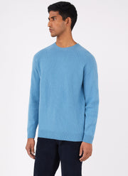 Men's Lambswool Crew Neck Jumper in Storm Blue