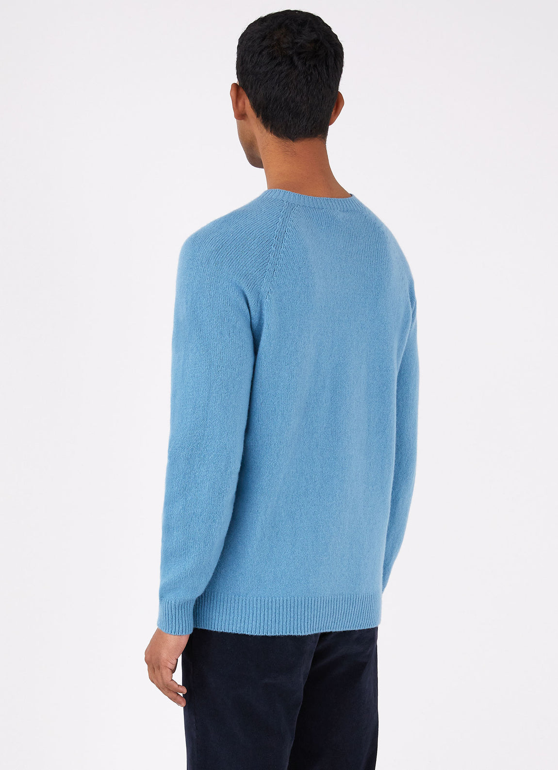 Men's Lambswool Crew Neck Jumper in Storm Blue