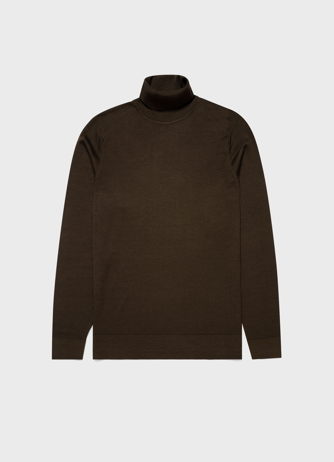 Men's Extra-Fine Merino Roll Neck in Dark Moss