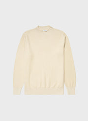 Men's Textured Guernsey Jumper in Ecru