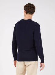 Men's Fine Texture Crew Neck in Navy