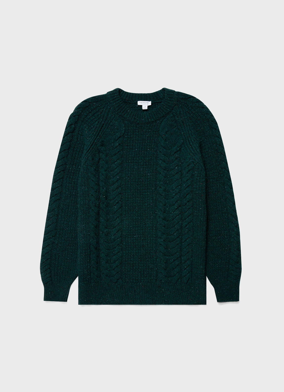 Men's Textured Donegal Jumper in Dark Green Donegal