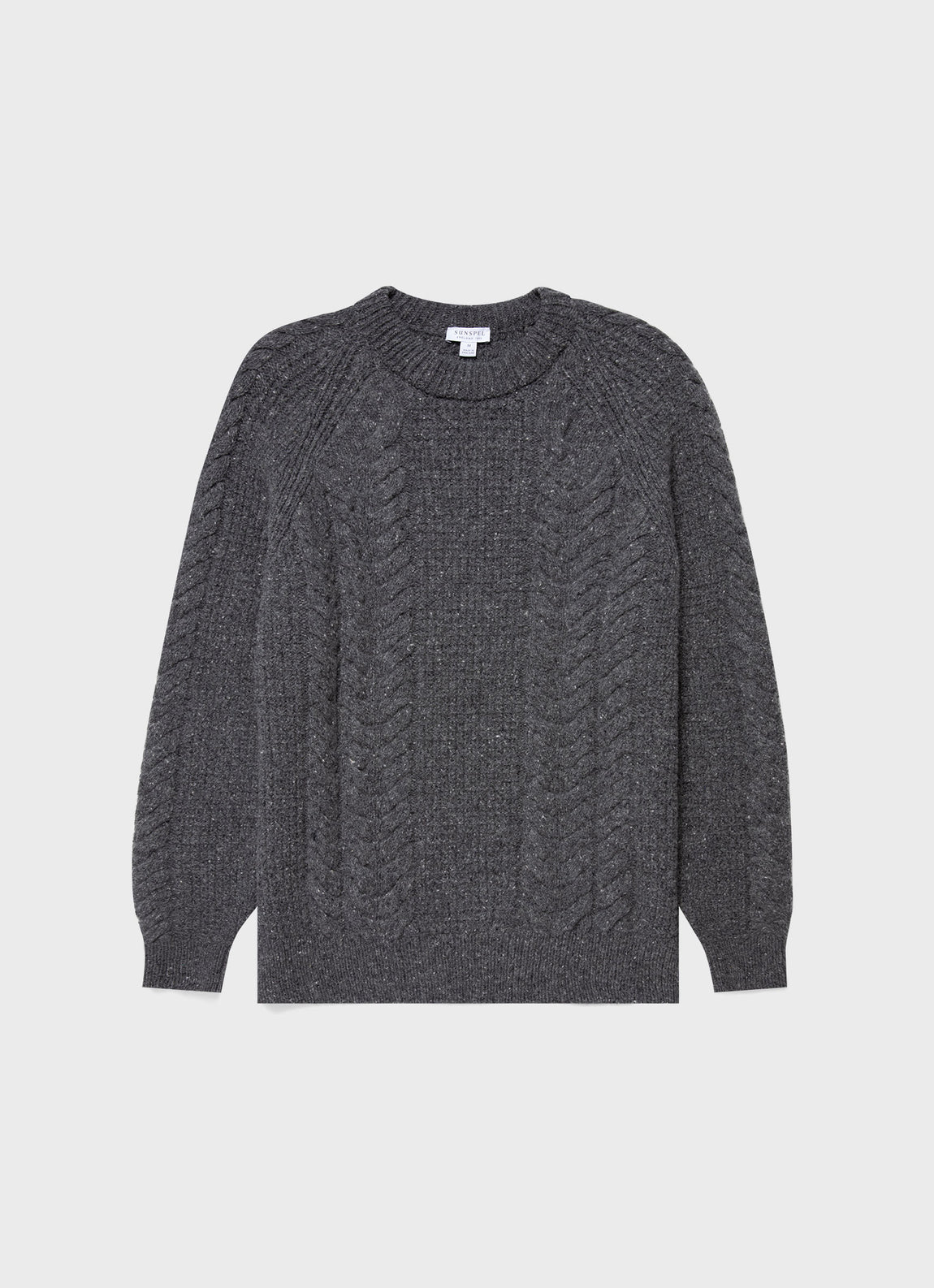 Men's Textured Donegal Jumper in Mid Grey Donegal