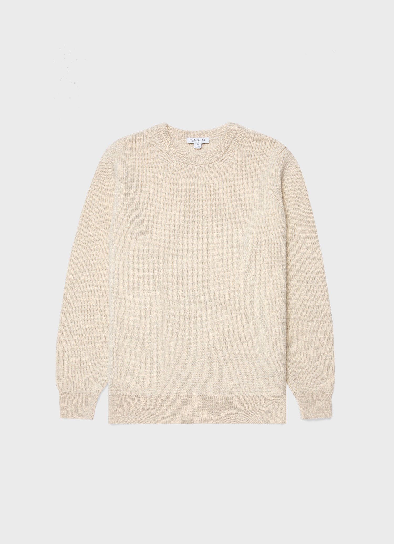 Men's Luxury British Wool Jumper in Natural Ecru | Sunspel