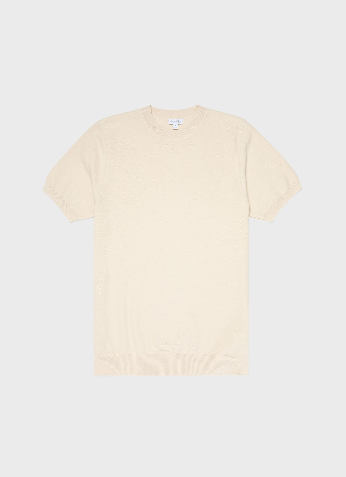 Men's Honeycomb Knitted T-shirt in Ecru