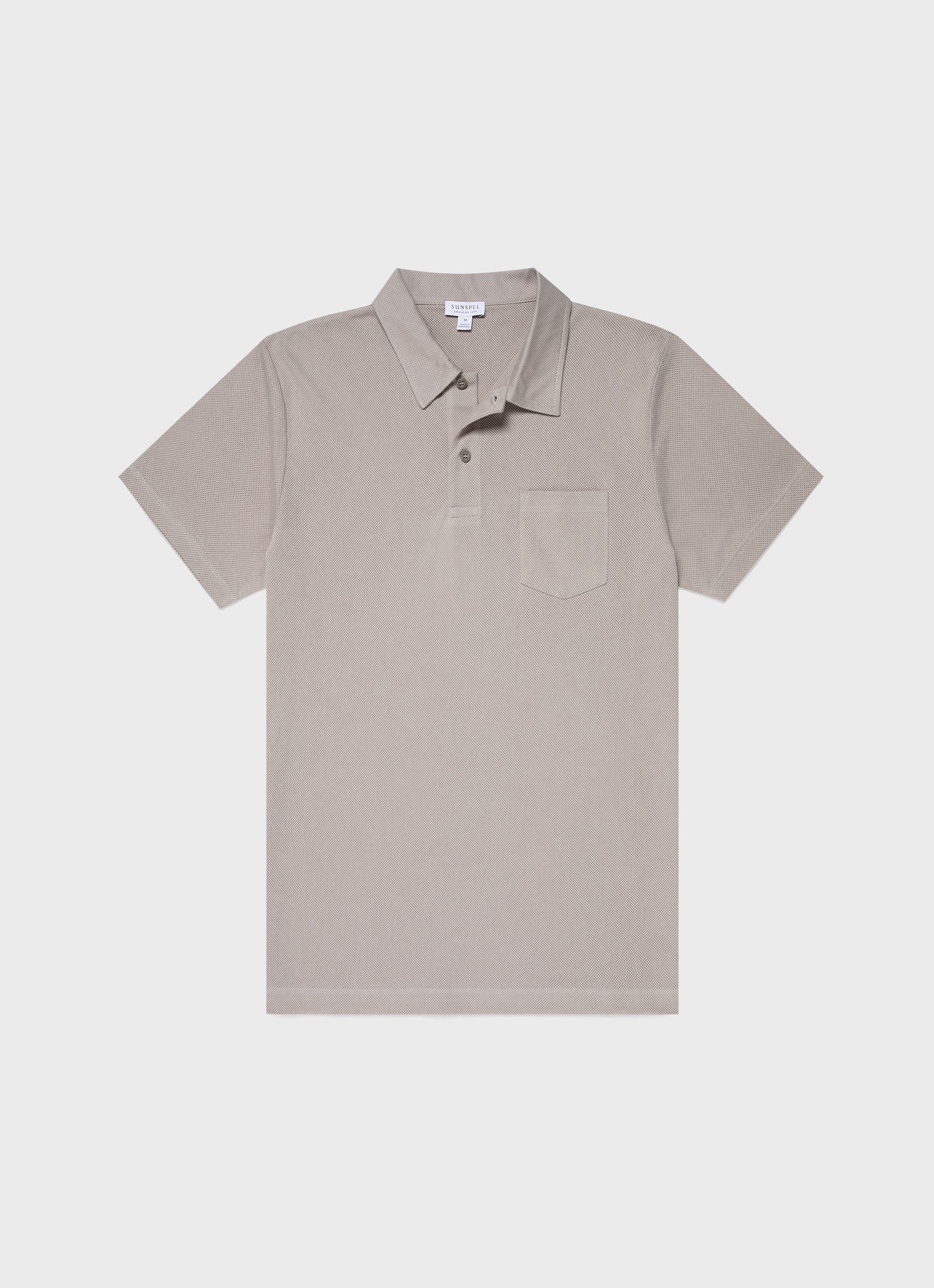 Men's Riviera Polo Shirt in Mid Grey | Sunspel