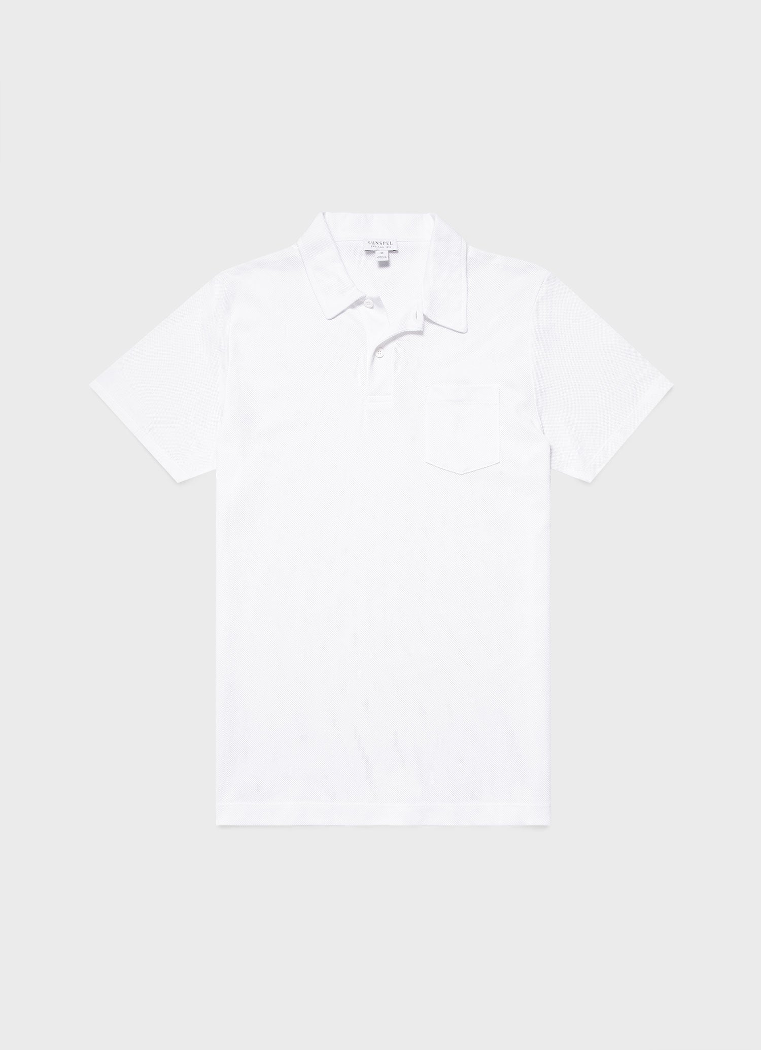 Men's Riviera Polo Shirt in White | Sunspel
