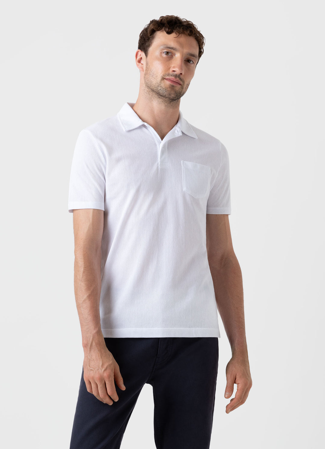 Riviera Heritage Relaxed Fit Polo - White