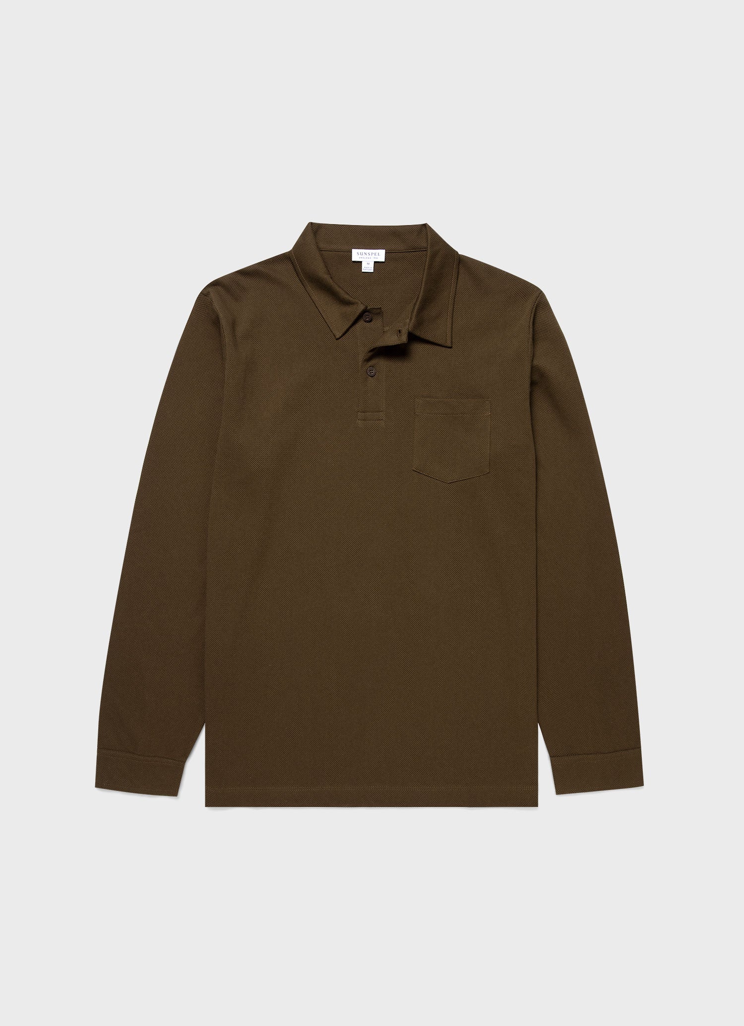 Men's Riviera Long Sleeve Polo Shirt in Dark Moss