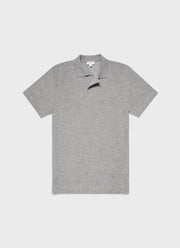 Men's Towelling Polo Shirt in Grey Melange