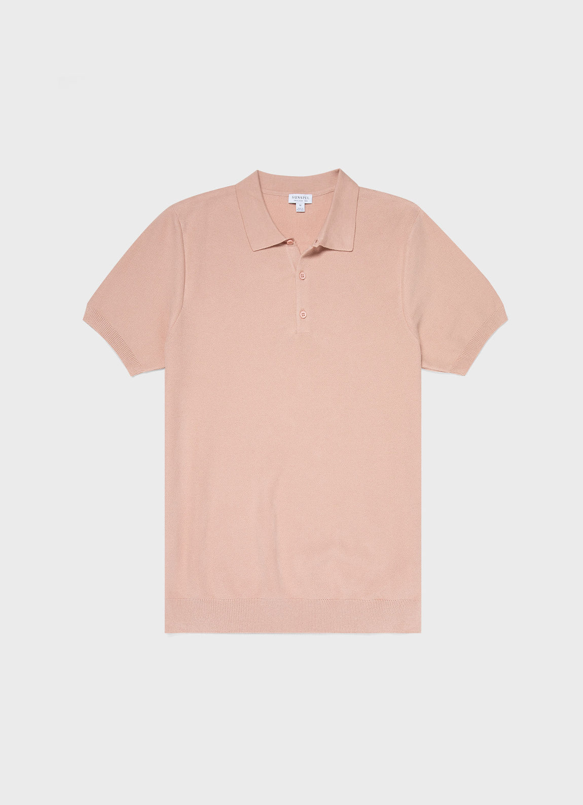 ustabil Analytisk Perth Men's Knit Polo Shirt in Shell Pink | Sunspel