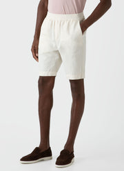 Men's Cotton Linen Drawstring Shorts in Undyed