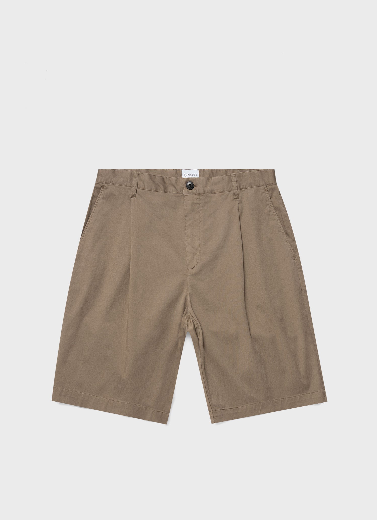 Pleated Twill Shorts