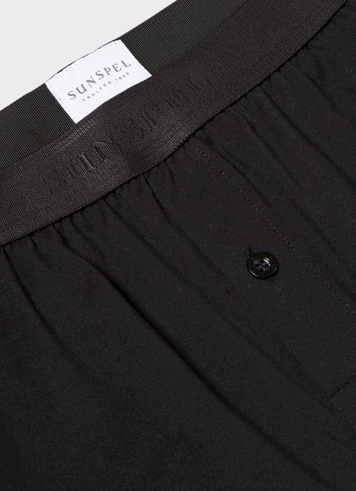 Men's Superfine Cotton One-Button Shorts in Black