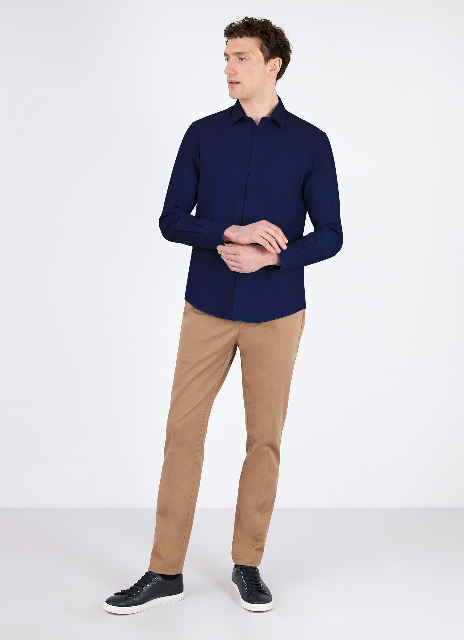 Men's Poplin Casual Shirt in Navy