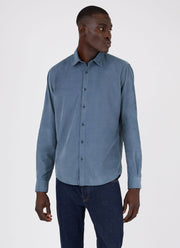Men's Fine Cord Shirt in Blue Slate