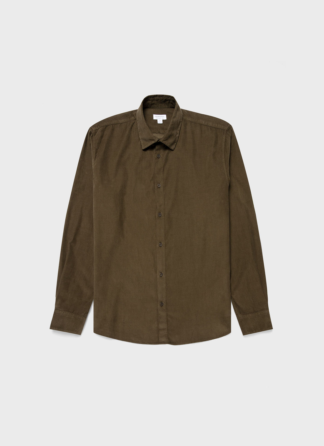 Men's Fine Cord Shirt in Dark Moss
