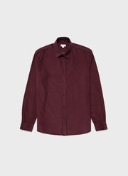 Men's Fine Cord Shirt in Port