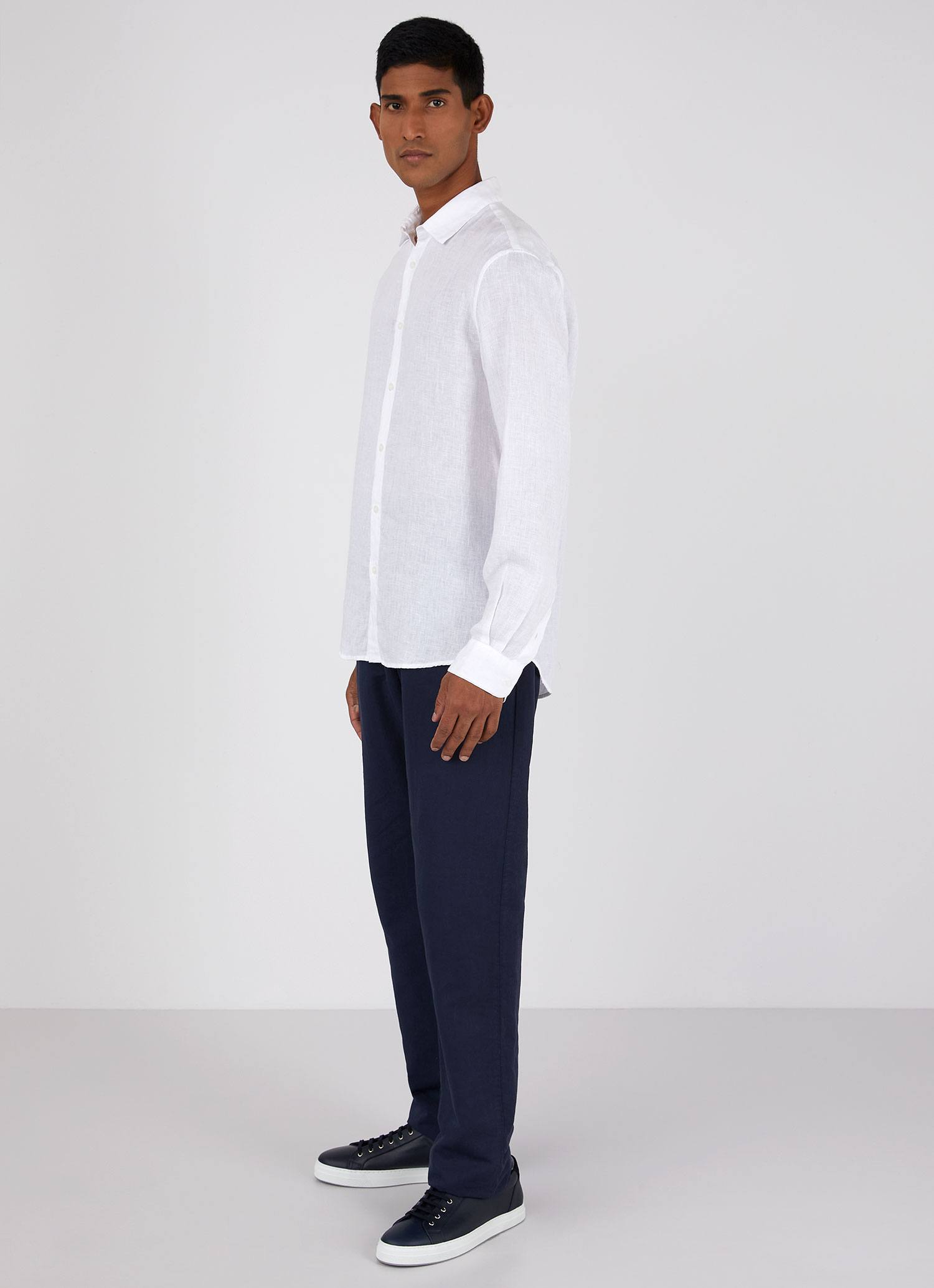 Men's Linen Shirt in White