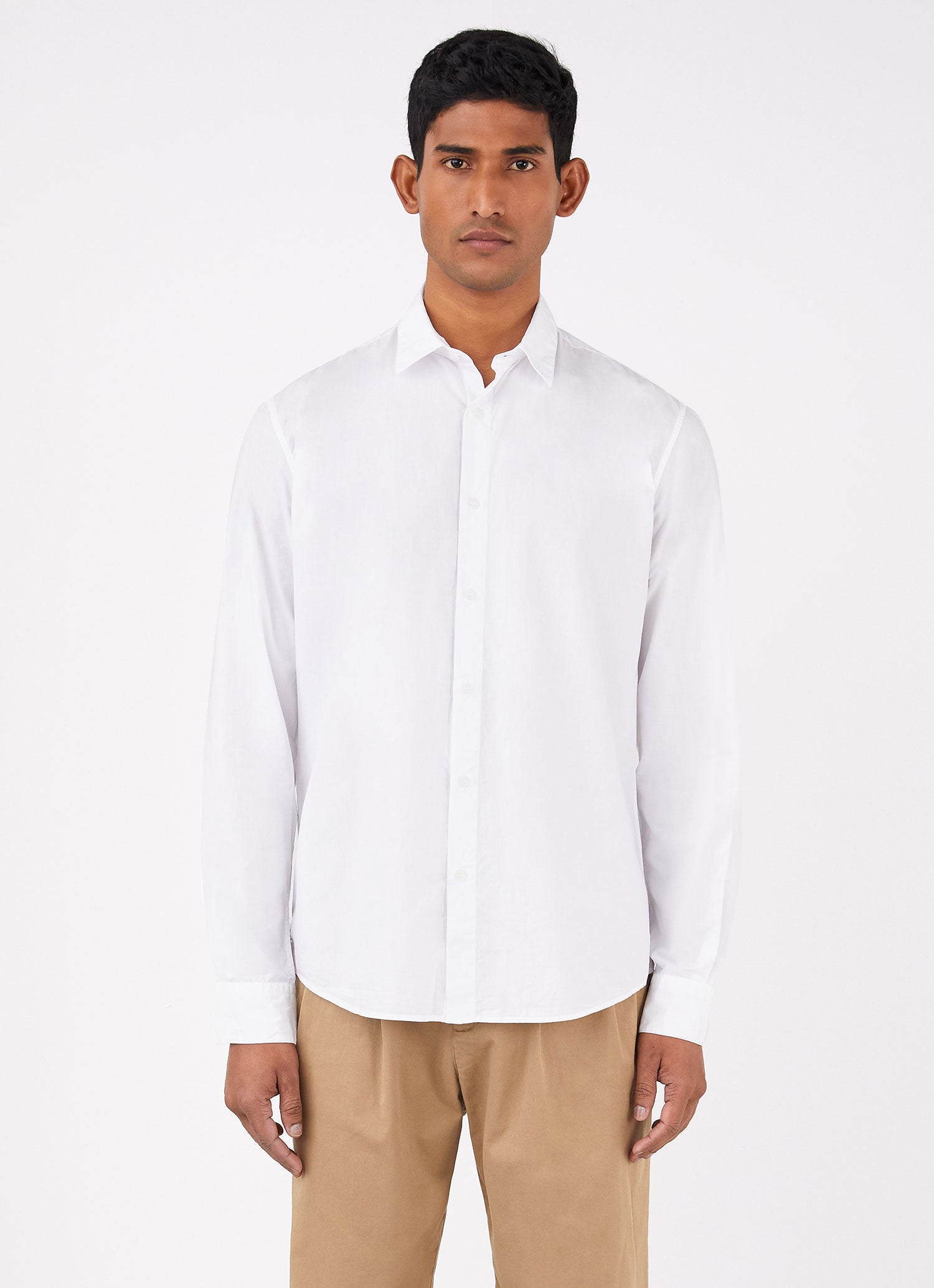 Men's Poplin Casual Shirt in White