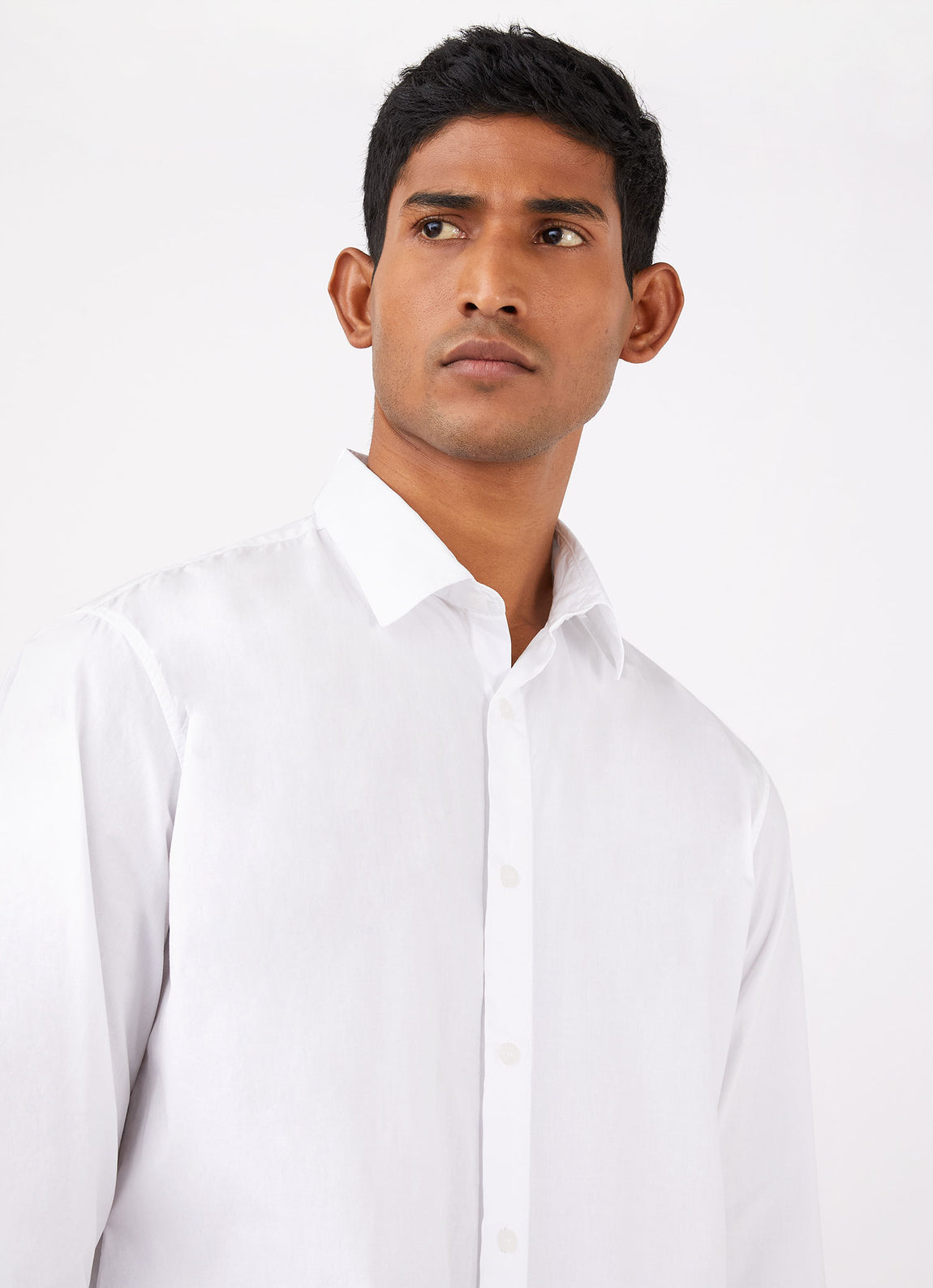 Men's Poplin Casual Shirt in White