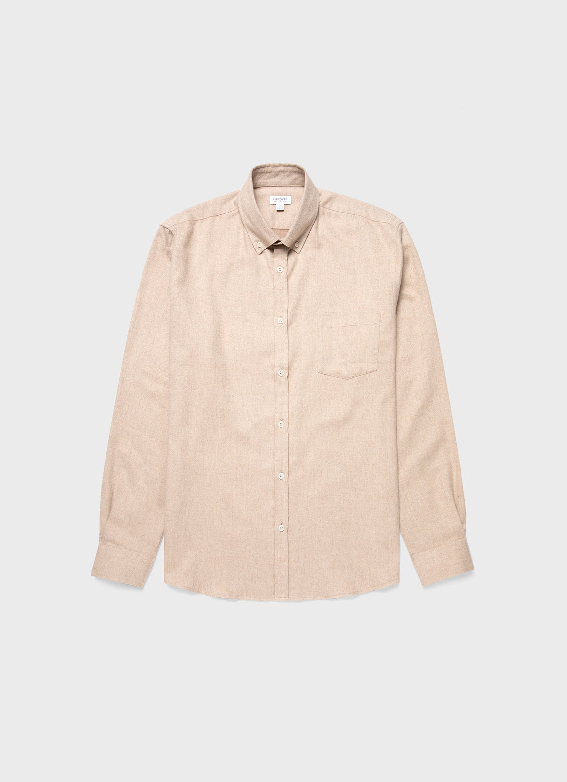 Men's Button Down Flannel Shirt in Oatmeal Melange