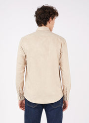 Men's Button Down Flannel Shirt in Oatmeal Melange