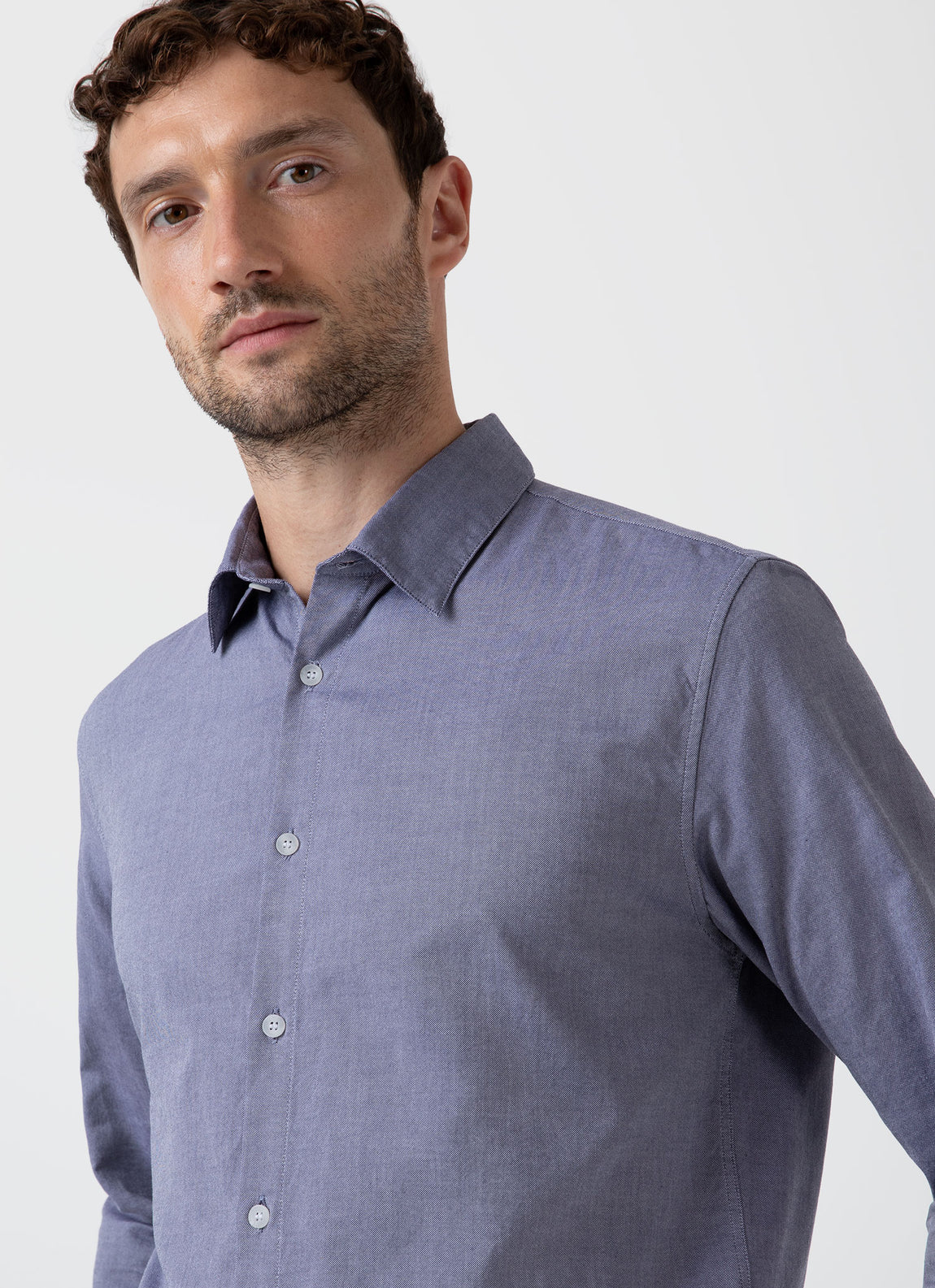 Men's Oxford Shirt in Dark Blue | Sunspel
