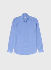 Men's Linen Shirt in Cool Blue