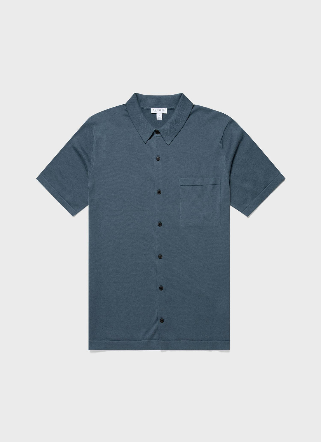 Men's Sea Island Cotton Knit Shirt in Dark Petrol