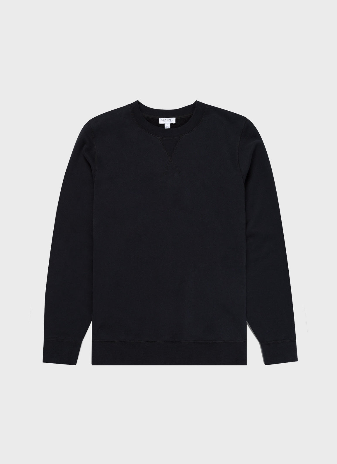 Men's Cotton Loopback Sweatshirt in Black | Sunspel
