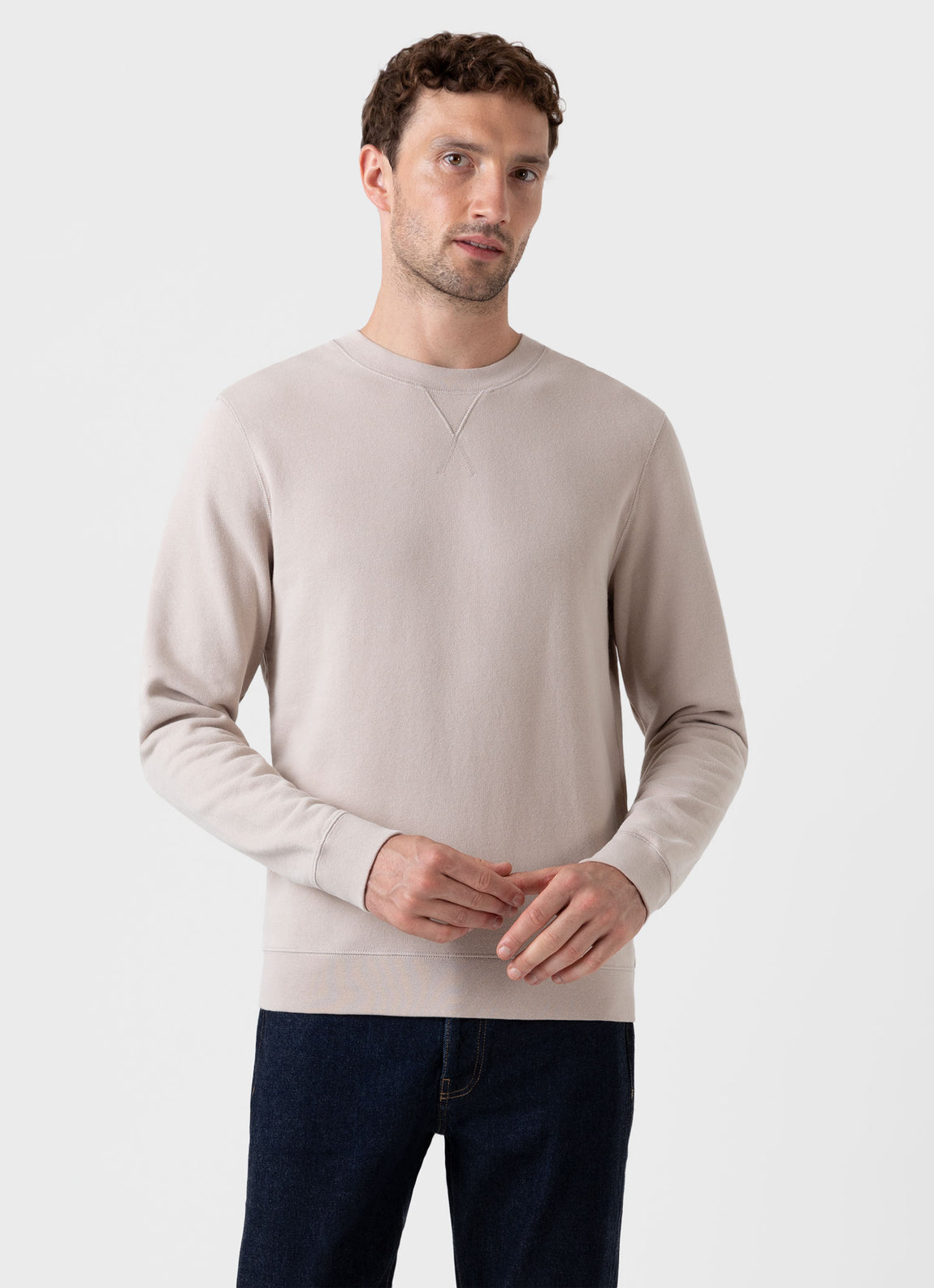 Men's Loopback Sweatshirt in Light Sand