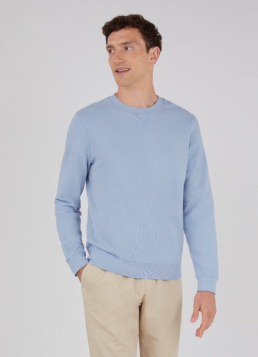 Men's Loopback Sweatshirt in Washed Denim