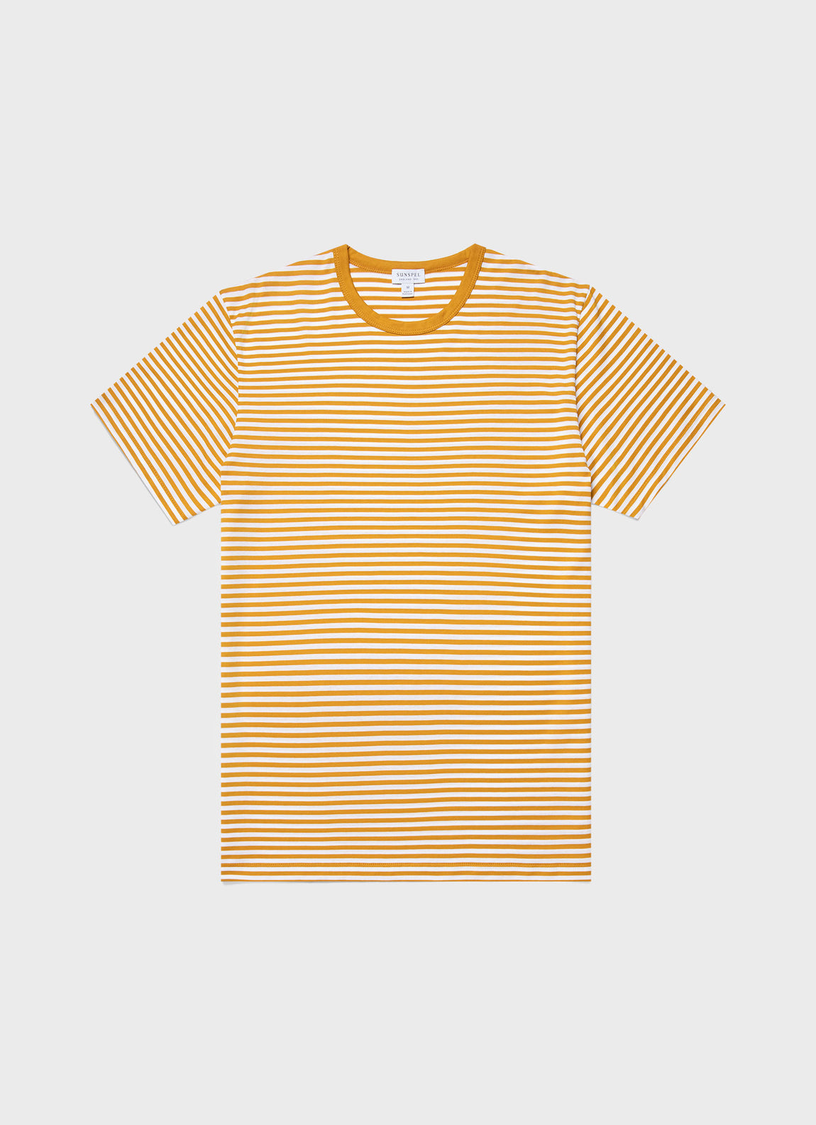 Men's Classic T-shirt in White/Cider English Stripe