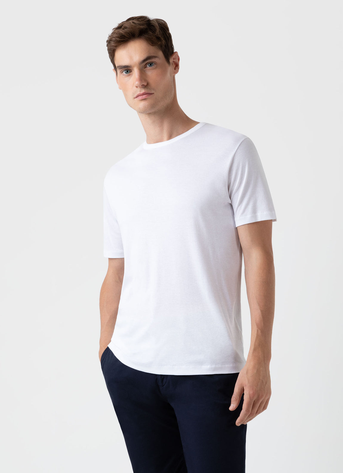 Sea Island Cotton T-shirt White | Sunspel