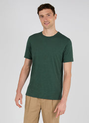 Men's Cotton Linen T-shirt in Deep Green