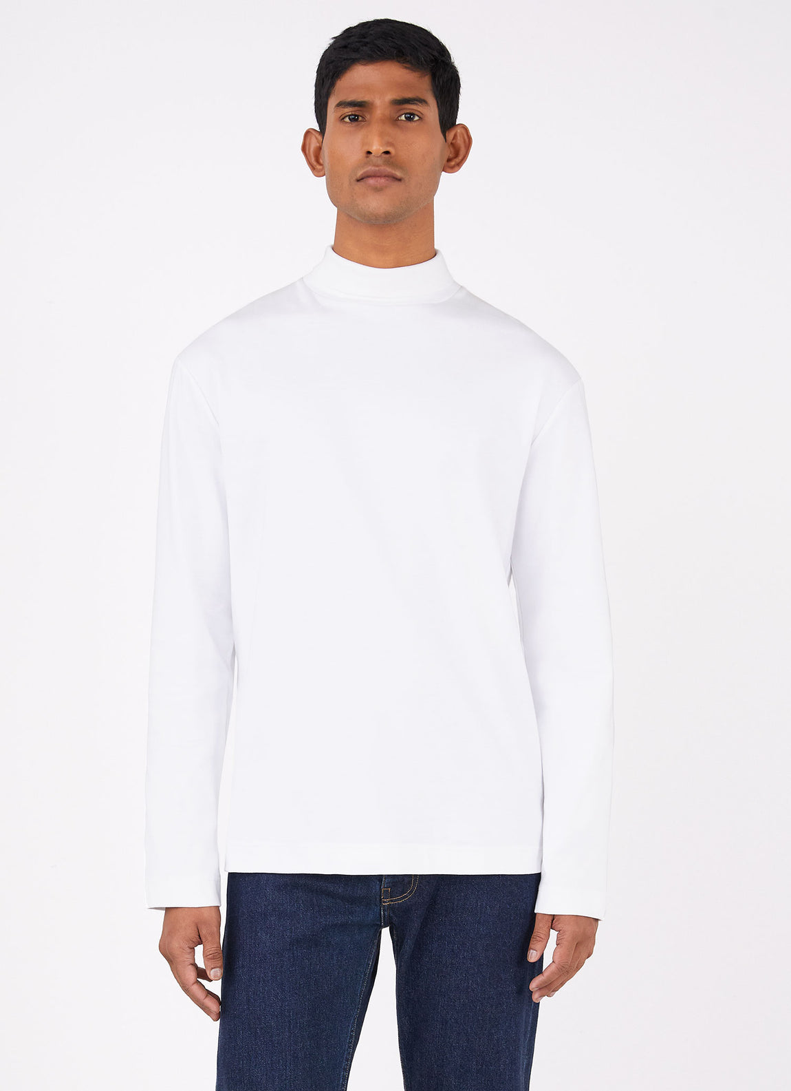Men's Brushed Cotton Turtle Neck in White