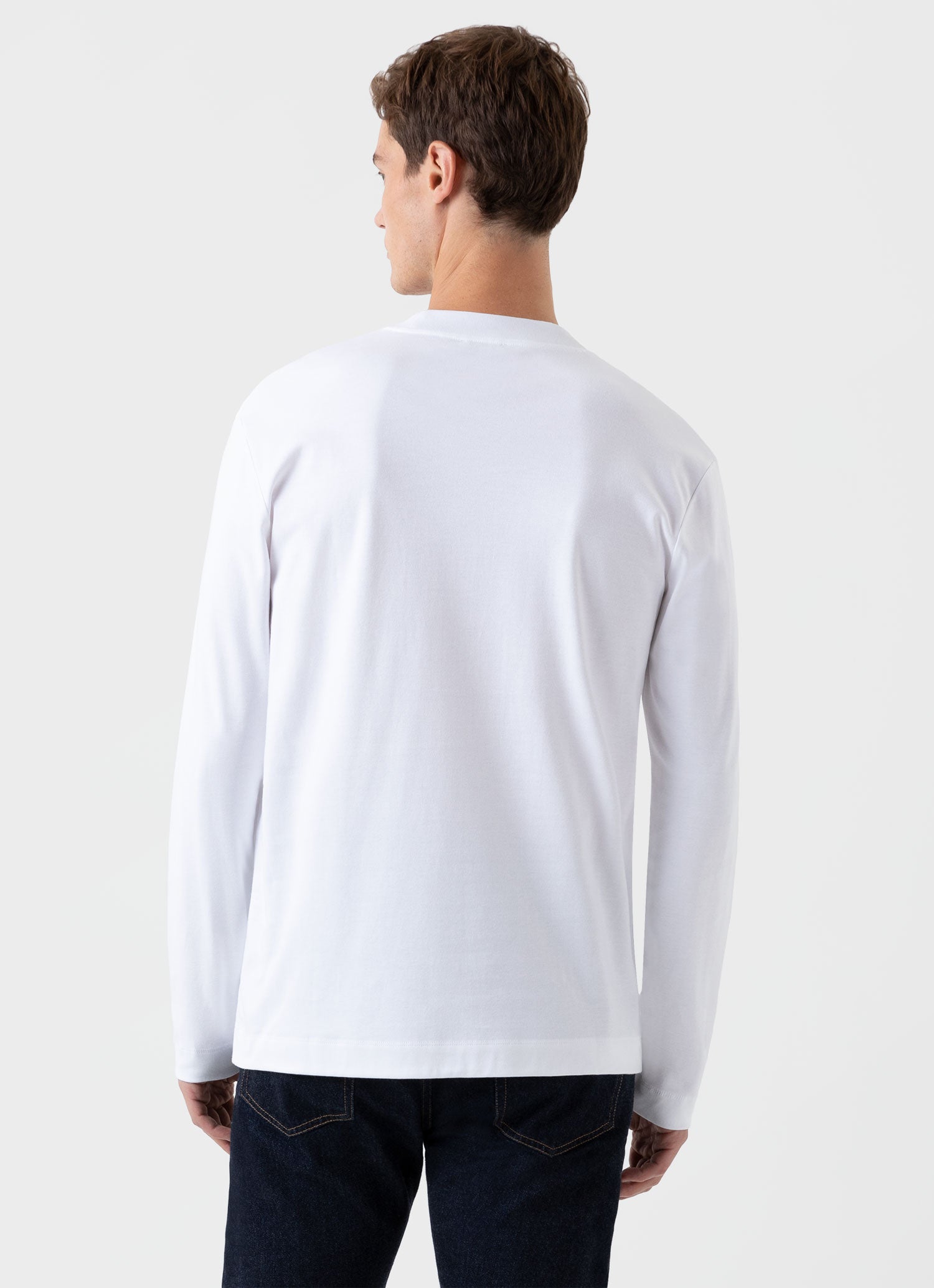 Men's Carbon Brushed Long Sleeve T-shirt in White