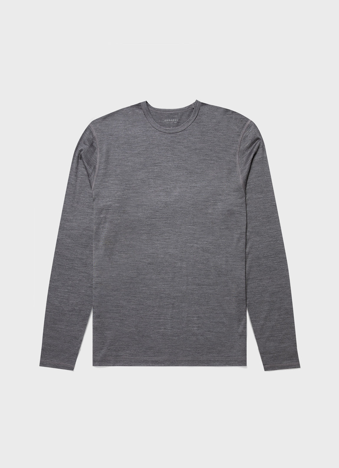 Men's Long Sleeve Thermal Merino T-shirt in Grey Melange