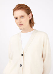 Women's Lambswool Cardigan in Ecru