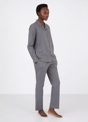 Women's Pyjama Shirt in Mid Grey Melange