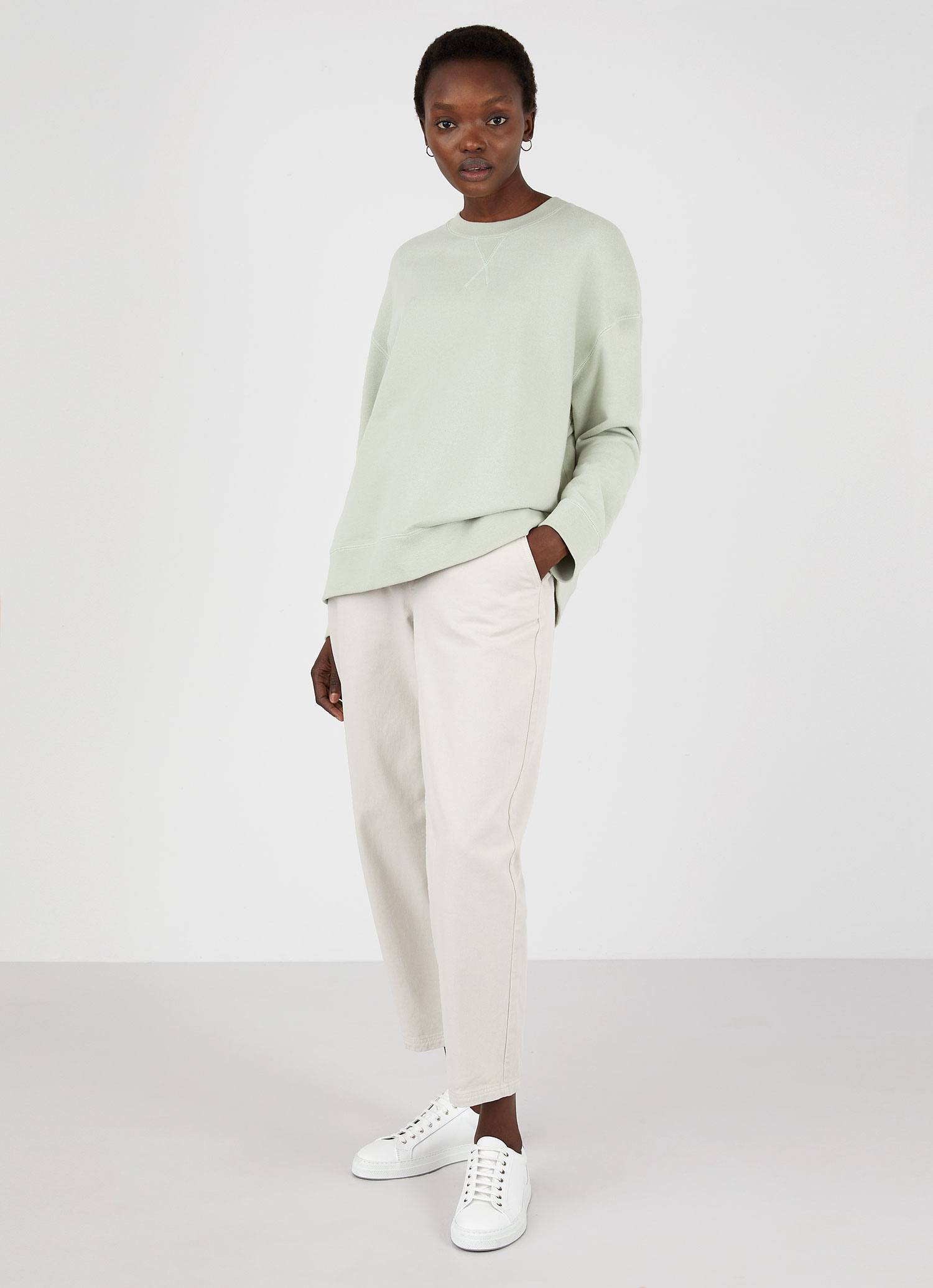 Women's Relaxed Loopback Sweatshirt in Pistachio