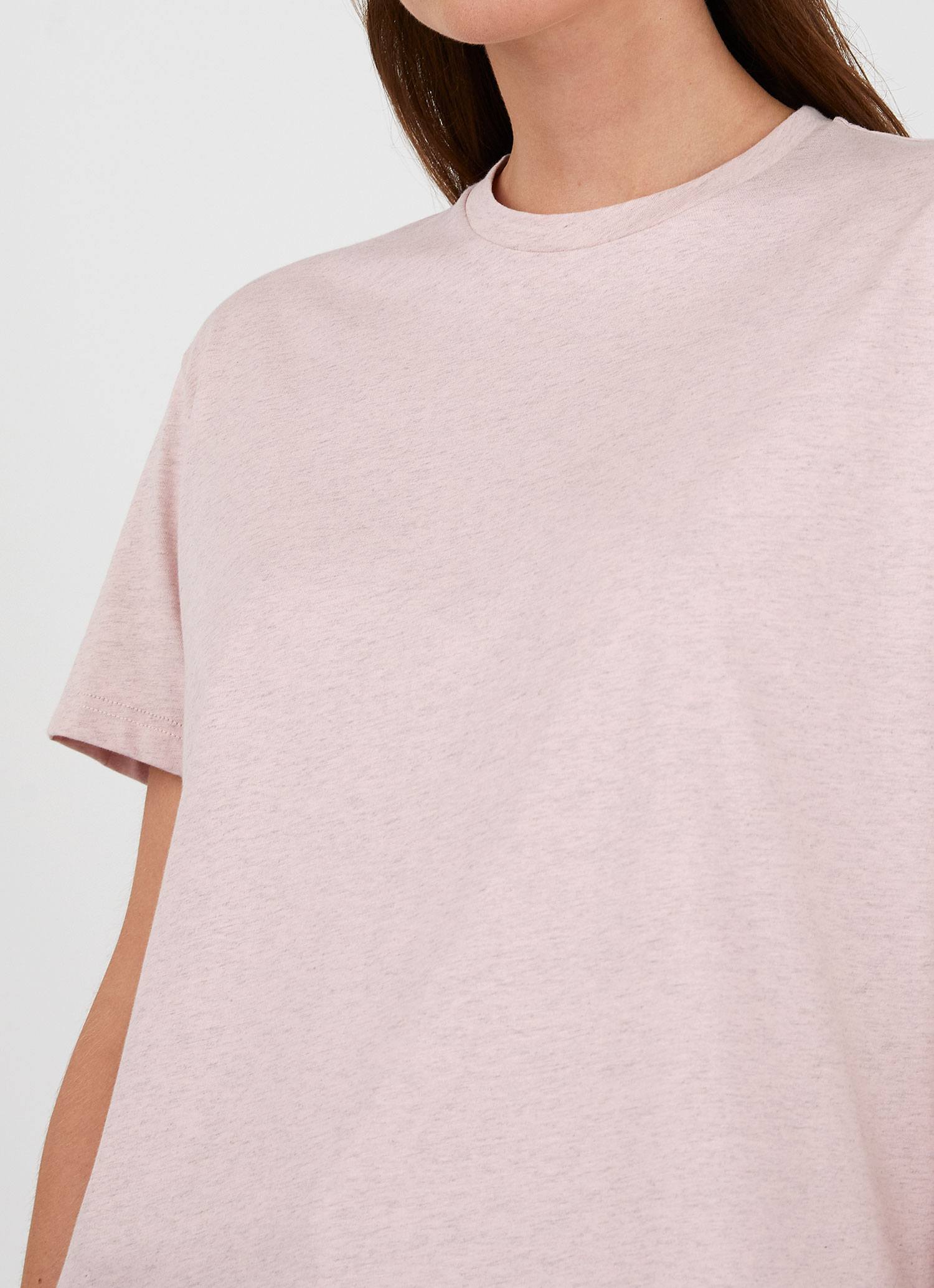 Women's Boy Fit T-shirt in Shell Pink Melange
