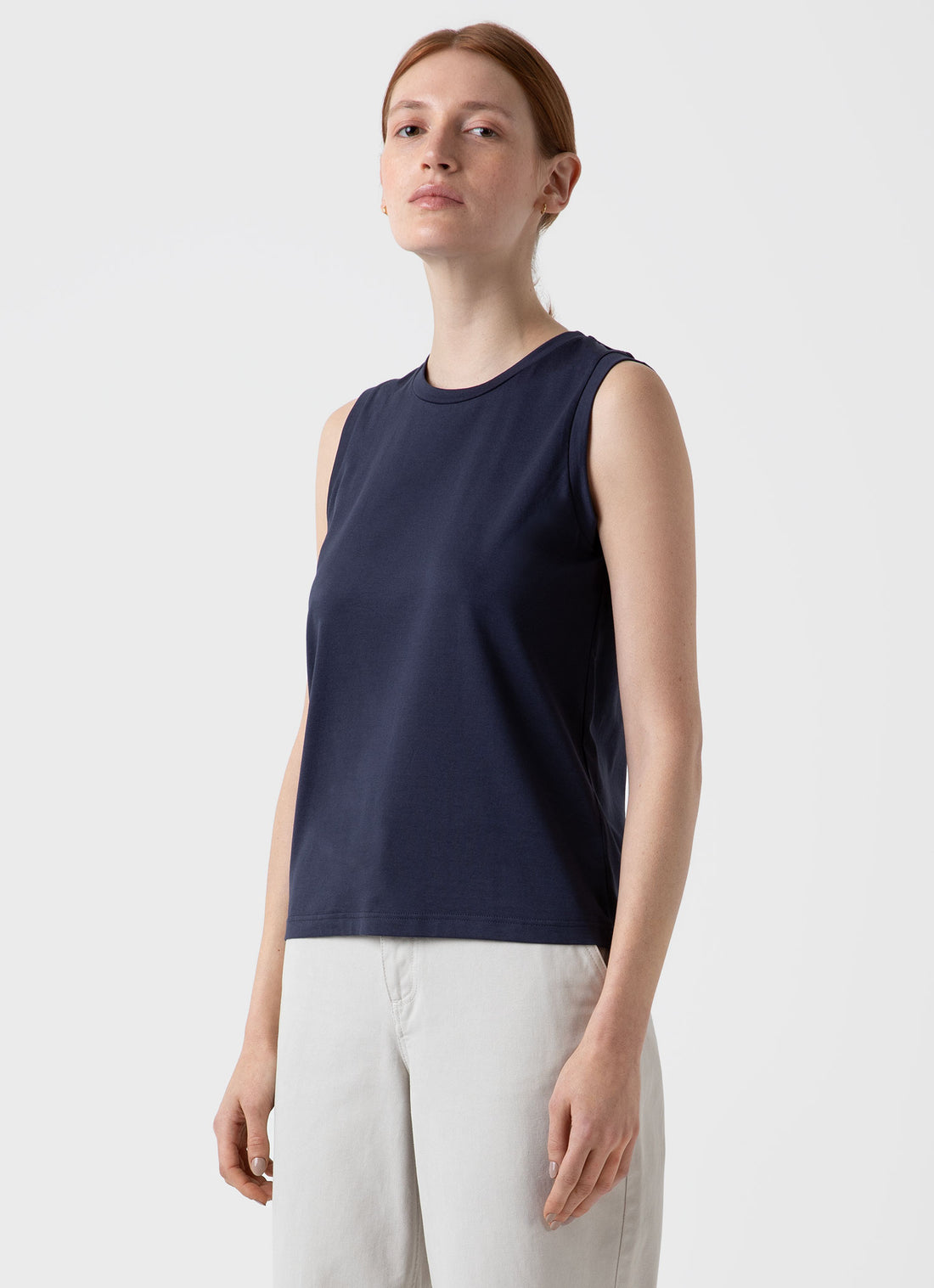 Women's Boy Fit Tank in Navy