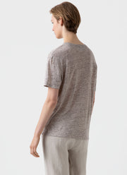 Women's Linen T-shirt in Oatmeal Melange